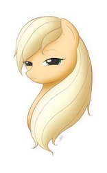 Size: 750x1200 | Tagged: safe, artist:jdan-s, applejack, earth pony, pony, g4, bust, female, portrait, simple background, solo