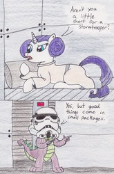 Size: 1998x3019 | Tagged: safe, artist:darkknighthoof, rarity, spike, g4, crossover, star wars