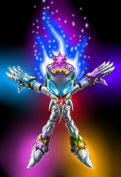 Size: 1506x2200 | Tagged: safe, artist:sweecrue, hedgehog, g4, armor, crossover, crown, element of generosity, element of honesty, element of kindness, element of laughter, element of loyalty, element of magic, elements of harmony, epic, glowing, glowing eyes, harmonic sonic, jewelry, male, necklace, regalia, sonic the hedgehog, sonic the hedgehog (series)