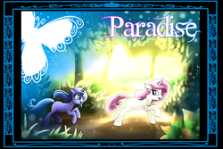 Size: 1500x1000 | Tagged: safe, artist:madmax, princess celestia, princess luna, pony, fanfic:paradise, g4, cover art, fanfic, fanfic art, filly, foal, woona