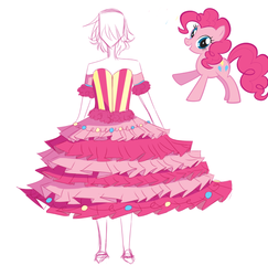 Size: 696x717 | Tagged: safe, artist:latia, artist:saccharinescorpion, pinkie pie, human, g4, clothes, cosplay, dress, humanized, stock vector