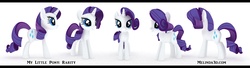 Size: 3559x972 | Tagged: safe, artist:rivenchan, rarity, pony, unicorn, g4, 3d, female, mare, model, solo