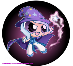 Size: 1100x1000 | Tagged: safe, artist:yokokinawa, trixie, human, g4, humanized, parody, simple background, solo, the powerpuff girls, transparent background