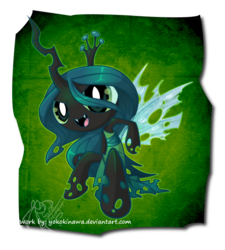 Size: 755x839 | Tagged: safe, artist:yokokinawa, queen chrysalis, changeling, changeling queen, g4, cute, cutealis, female, humanized, parody, solo, the powerpuff girls