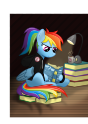 Size: 744x1052 | Tagged: safe, artist:tajarnia, rainbow dash, g4, book, clothes, female, hoodie, ponytail, reading, svg, vector