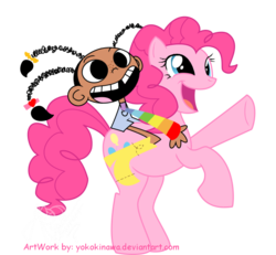 Size: 650x600 | Tagged: safe, artist:yokokinawa, pinkie pie, g4, crossover, foster's home for imaginary friends, goo goo gah gah, male, simple background, transparent background