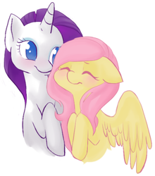 Size: 360x409 | Tagged: safe, artist:lalucca, fluttershy, rarity, g4, female, lesbian, ship:flarity, shipping