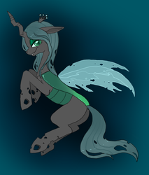 Size: 555x652 | Tagged: safe, artist:lalucca, artist:xenobot, queen chrysalis, changeling, changeling queen, g4, crown, female, jewelry, regalia