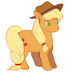 Size: 400x418 | Tagged: safe, artist:steammonster, applejack, earth pony, pony, g4, female, simple background, solo