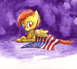 Size: 1201x1077 | Tagged: safe, artist:matugi, spitfire, pony, g4, american flag, female, flag, solo, traditional art, united states, watercolor painting
