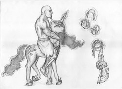 Size: 3510x2550 | Tagged: safe, artist:lucasgan, princess luna, g4, crossover, high res, kratos, monochrome, riding