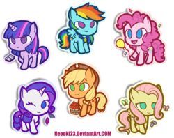 Size: 632x500 | Tagged: safe, artist:neooki23, applejack, fluttershy, pinkie pie, rainbow dash, rarity, twilight sparkle, g4, female, mane six, simple background, transparent background