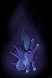 Size: 623x938 | Tagged: safe, artist:pterosaurpony, princess luna, pony, luna game, g4, crying, falling, female, mare, platformer, s1 luna, solo