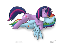 Size: 6000x4000 | Tagged: safe, artist:plazyma, rainbow dash, twilight sparkle, pegasus, pony, unicorn, g4, absurd resolution, duo, female, kiss on the lips, kissing, lesbian, ship:twidash, shipping