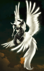 Size: 1000x1600 | Tagged: safe, artist:xennos, oc, oc only, alicorn, pony, seraph, dust, multiple wings