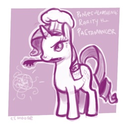 Size: 500x500 | Tagged: safe, artist:clorin spats, rarity, pony, g4, crossover, kingdom of loathing, pastamancer, solo