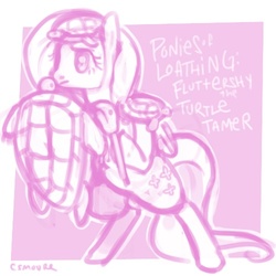 Size: 500x500 | Tagged: safe, artist:clorin spats, fluttershy, g4, crossover, kingdom of loathing, turtle tamer