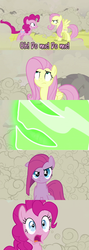 Size: 960x2699 | Tagged: safe, doomie, fluttershy, pinkie pie, changeling, earth pony, pony, a canterlot wedding, g4, comic, disguise, disguised changeling, duality, meme, pinkamena diane pie, self ponidox