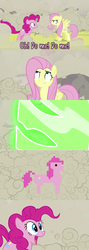 Size: 960x2699 | Tagged: safe, doomie, fluttershy, pinkie pie, changeling, earth pony, pony, a canterlot wedding, g4, adventure ponies, comic, disguise, disguised changeling, meme, video game