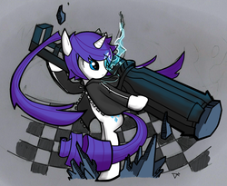 Size: 1275x1045 | Tagged: safe, artist:dagmlp, rarity, pony, g4, black rock shooter, cosplay, female, solo