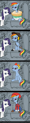 Size: 600x2431 | Tagged: safe, artist:kkt937, rainbow dash, rarity, pegasus, pony, unicorn, g4, alternate hairstyle, clothes, comic, female, male, mare, mario, scout (tf2), team fortress 2