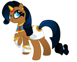 Size: 1000x800 | Tagged: safe, artist:amberbewildered, artist:tsarnickyii, pony, unicorn, g4, crossover, egyptian, horn, neopets, recolor, solo