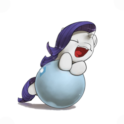 Size: 800x800 | Tagged: safe, artist:valcron, edit, rarity, pony, unicorn, g4, ball, cute, eyes closed, female, filly, filly rarity, foal, open mouth, simple background, solo, transparent background, younger