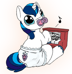 Size: 821x848 | Tagged: safe, artist:jimperator, shining armor, g4, cutie mark diapers, diaper, foal
