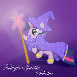 Size: 900x900 | Tagged: safe, artist:speccysy, twilight sparkle, pony, g4, clothes, fantasy class, female, robe, solo, staff