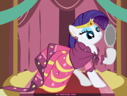 Size: 2000x1500 | Tagged: safe, artist:nightmaremoons, rarity, pony, unicorn, g4, clothes, dress, female, gala dress, horn, mare, mirror, solo