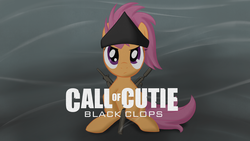 Size: 900x506 | Tagged: safe, artist:speccysy, scootaloo, pony, g4, call of duty, crossover, female, solo