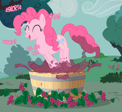 Size: 1200x1100 | Tagged: safe, artist:nimaru, pinkie pie, earth pony, pony, g4, grape stomping, grapes, stomping