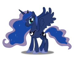 Size: 320x240 | Tagged: safe, princess luna, alicorn, pony, g4, animated, animated png, concave belly, crown, ethereal mane, ethereal tail, female, hoof shoes, jewelry, mare, peytral, princess shoes, regalia, simple background, slender, solo, spread wings, tail, thin, transparent background, wings