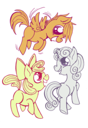 Size: 600x869 | Tagged: safe, artist:s-c-fowlie, apple bloom, scootaloo, sweetie belle, g4, cutie mark crusaders, female, filly, foal, simple background, transparent background