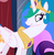 Size: 700x720 | Tagged: safe, screencap, princess celestia, rarity, alicorn, pony, g4, my little pony: friendship is magic, sweet and elite, female, mare, offscreen character, solo focus, trollestia