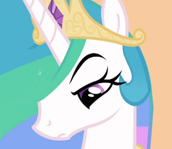 Size: 500x434 | Tagged: safe, screencap, princess celestia, alicorn, pony, g4, lesson zero, season 2, celestia is not amused, cropped, female, mare, raised eyebrow, unamused