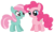Size: 462x281 | Tagged: safe, artist:teaganlouise, minty, pinkie pie, earth pony, pony, g3, g4, female, filly, foal, g3 to g4, generation leap, lesbian, ship:pinkieminty, shipping, simple background, transparent background