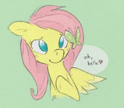 Size: 536x468 | Tagged: safe, artist:swiftcutter, fluttershy, butterfly, pony, g4, cute, female, painting, solo