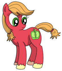 Size: 1092x1244 | Tagged: safe, artist:mortris, big macintosh, earth pony, pony, g4, female, looking back, macareina, mare, rule 63, simple background, solo, transparent background