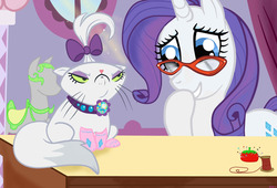 Size: 2376x1612 | Tagged: safe, artist:pastelpony, opalescence, rarity, g4, clothes, glasses, rarity's glasses, socks