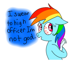 Size: 450x390 | Tagged: safe, artist:storm-swirl, rainbow dash, pony, g4, bloodshot eyes, bong, drugs, female, solo, speech bubble