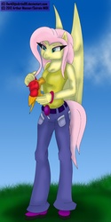 Size: 800x1600 | Tagged: safe, artist:darkdijinartie89, fluttershy, peewee, anthro, g4