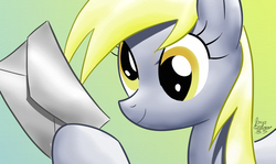 Size: 824x491 | Tagged: safe, artist:andreasbs, derpy hooves, pegasus, pony, g4, female, mare, solo