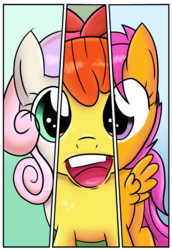 Size: 686x1000 | Tagged: safe, artist:fethur, apple bloom, scootaloo, sweetie belle, g4, cutie mark crusaders