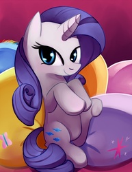 Size: 850x1100 | Tagged: safe, artist:negativefox, rarity, pony, g4, pillow, solo