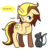 Size: 992x1001 | Tagged: safe, artist:fazzeagle, oc, oc only, oc:honey shine, pony, skunk, animal, embarrassed, smell, sniffing