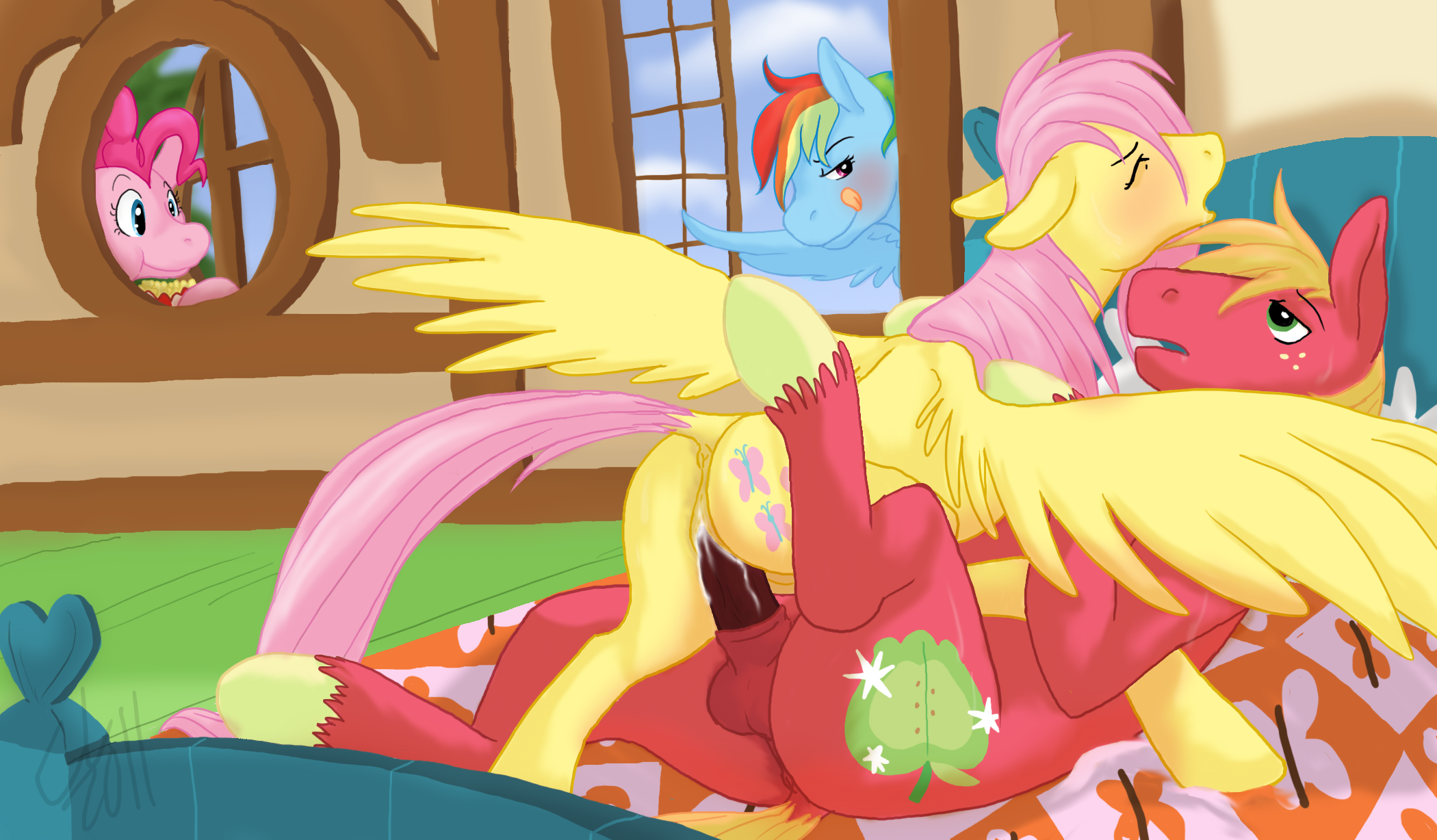 Rainbow Dash And Fluttershy Human Porn - 34700 - anus, artist:cartoonlion, big macintosh, cowgirl ...