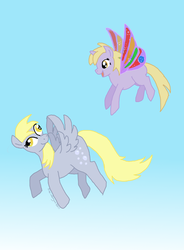 Size: 609x828 | Tagged: safe, artist:bibliodragon, derpy hooves, dinky hooves, pegasus, pony, g4, female, mare, wings