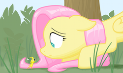 Size: 1270x750 | Tagged: safe, artist:topgull, fluttershy, pegasus, pikmin, pony, g4, female, mare, pikmin (series), solo, yellow pikmin