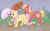 Size: 1280x800 | Tagged: safe, artist:bibliodragon, big macintosh, fluttershy, duck, earth pony, pony, g4, duckling, male, rain, ship:fluttermac, shipping, stallion, straight, umbrella